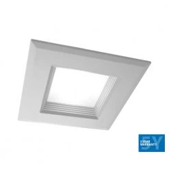 Deals 👏 DLR Series 5 in. White (1190 Lumens) LED Square Recessed Retrofit Downlight Trim Kit, 4000K by NICOR 😉 -NICOR Sales Store nicor recessed lighting trims dqr5 10 120 4k wh bf 4f 1000
