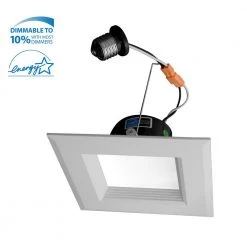 Deals 👏 DLR Series 5 in. White (1190 Lumens) LED Square Recessed Retrofit Downlight Trim Kit, 4000K by NICOR 😉 -NICOR Sales Store nicor recessed lighting trims dqr5 10 120 4k wh bf c3 1000