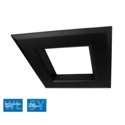 Best Sale 🛒 DQR6 Series 6 in. Black Integrated LED Square Recessed Retrofit Downlight Trim Kit, 3000K, 1280 Lumens by NICOR 🎉 -NICOR Sales Store nicor recessed lighting trims dqr6 10 120 3k bk bf 4f 1000