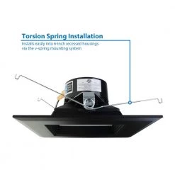 Best Sale 🛒 DQR6 Series 6 in. Black Integrated LED Square Recessed Retrofit Downlight Trim Kit, 3000K, 1280 Lumens by NICOR 🎉 -NICOR Sales Store nicor recessed lighting trims dqr6 10 120 3k bk bf 66 1000