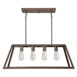 Discount ๐ Skyline Ridge Collection 4-Light Oil Rubbed Bronze Island Light with Metal Frame by Yosemite Home Decor โจ