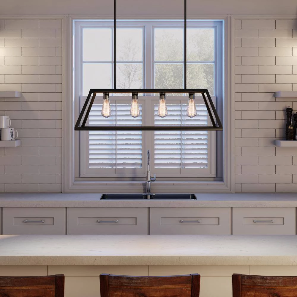 Discount 🌟 Skyline Ridge Collection 4-Light Oil Rubbed Bronze Island Light with Metal Frame by Yosemite Home Decor ✨ 4 Discount 🌟 Skyline Ridge Collection 4-Light Oil Rubbed Bronze Island Light with Metal Frame by Yosemite Home Decor ✨ - Image 2