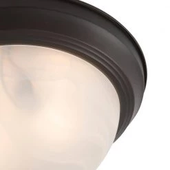 Best Pirce 👏 2-Light Oil-Rubbed Bronze Flush Mount with White Marble Glass Shade by Yosemite Home Decor ⌛ -NICOR Sales Store oil rubbed bronze yosemite home decor flush mount lights jk101 11orb 1f 1000