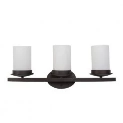 Outlet 💯 Columbia Rock 3-Light Oil Rubbed Bronze Bathroom Vanity Light with White Glass Shade by Yosemite Home Decor ⌛ -NICOR Sales Store oil rubbed bronze yosemite home decor vanity lighting 101 3v orb 1d 1000