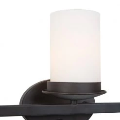 Outlet 💯 Columbia Rock 3-Light Oil Rubbed Bronze Bathroom Vanity Light with White Glass Shade by Yosemite Home Decor ⌛ -NICOR Sales Store oil rubbed bronze yosemite home decor vanity lighting 101 3v orb 77 1000
