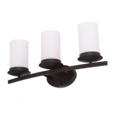 Outlet 💯 Columbia Rock 3-Light Oil Rubbed Bronze Bathroom Vanity Light with White Glass Shade by Yosemite Home Decor ⌛ -NICOR Sales Store oil rubbed bronze yosemite home decor vanity lighting 101 3v orb a0 1000