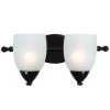 Best deal 🧨 Mirror Lake 2-Light Oil Rubbed Bronze Bathroom Vanity Light with White Etched Glass Shade by Yosemite Home Decor 😍 -NICOR Sales Store oil rubbed bronze yosemite home decor vanity lighting 1261 2v orb 64 1000