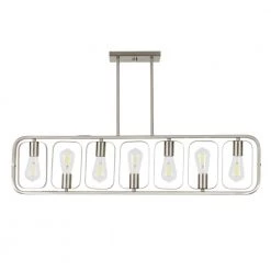 Discount 😀 Ellipitical 7-Light Island Light in Polish Nickel Chandelier with Rotating Decorative by Yosemite Home Decor 🛒