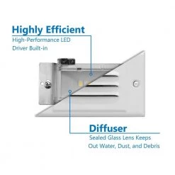 Cheap 👍 STP Series Hardwire White LED Stair Light with Dusk to Dawn Sensor by NICOR 😍 -NICOR Sales Store powder coated nicor stair lights stp 10 120 wh pc c3 1000