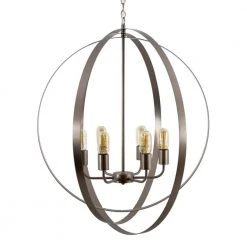 Hot Sale ๐ Tira 6-Light Satin Nickel Orb Chandelier by Yosemite Home Decor ๐