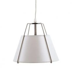 New 💯 Mira 1-Light Satin Nickel Modern Pendant with White Shade by Yosemite Home Decor ✨