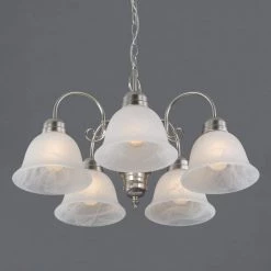 Best Pirce ๐ Manzanita 5-Light Satin Nickel Hanging Chandelier with Frosted Marble Glass Shade by Yosemite Home Decor ๐คฉ 13 Best Pirce ๐ Manzanita 5-Light Satin Nickel Hanging Chandelier with Frosted Marble Glass Shade by Yosemite Home Decor ๐คฉ -NICOR Sales Store satin nickel yosemite home decor chandeliers 1435 5sn 1d 1000