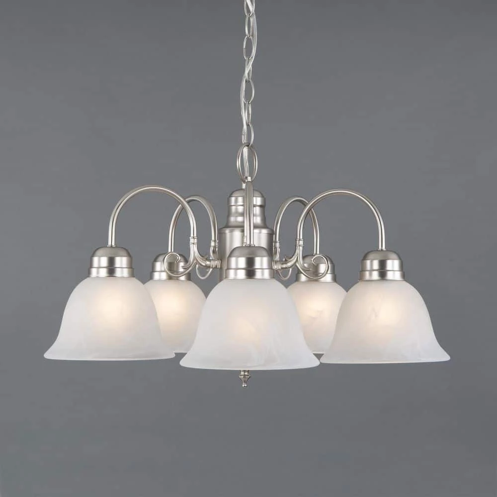Best Pirce ๐ Manzanita 5-Light Satin Nickel Hanging Chandelier with Frosted Marble Glass Shade by Yosemite Home Decor ๐คฉ 4 Best Pirce ๐ Manzanita 5-Light Satin Nickel Hanging Chandelier with Frosted Marble Glass Shade by Yosemite Home Decor ๐คฉ - Image 2