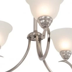 Best Sale 🛒 3-Light Satin Nickel Chandelier with Shade by Yosemite Home Decor ⌛ -NICOR Sales Store satin nickel yosemite home decor chandeliers 93433 3sn 1f 1000