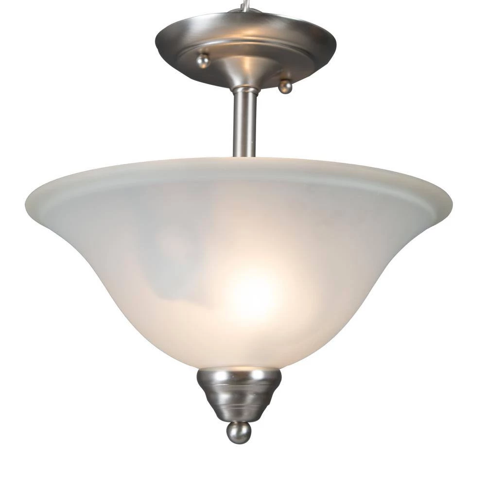 Budget ✔️ 2-Light Pendant in Satin Nickel Finish with White Glass Shade by Yosemite Home Decor ❤️ 6 Budget ✔️ 2-Light Pendant in Satin Nickel Finish with White Glass Shade by Yosemite Home Decor ❤️ - Image 4