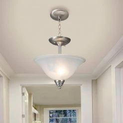 Budget ✔️ 2-Light Pendant in Satin Nickel Finish with White Glass Shade by Yosemite Home Decor ❤️ 13 Budget ✔️ 2-Light Pendant in Satin Nickel Finish with White Glass Shade by Yosemite Home Decor ❤️ -NICOR Sales Store satin nickel yosemite home decor chandeliers 93451 sn 31 1000