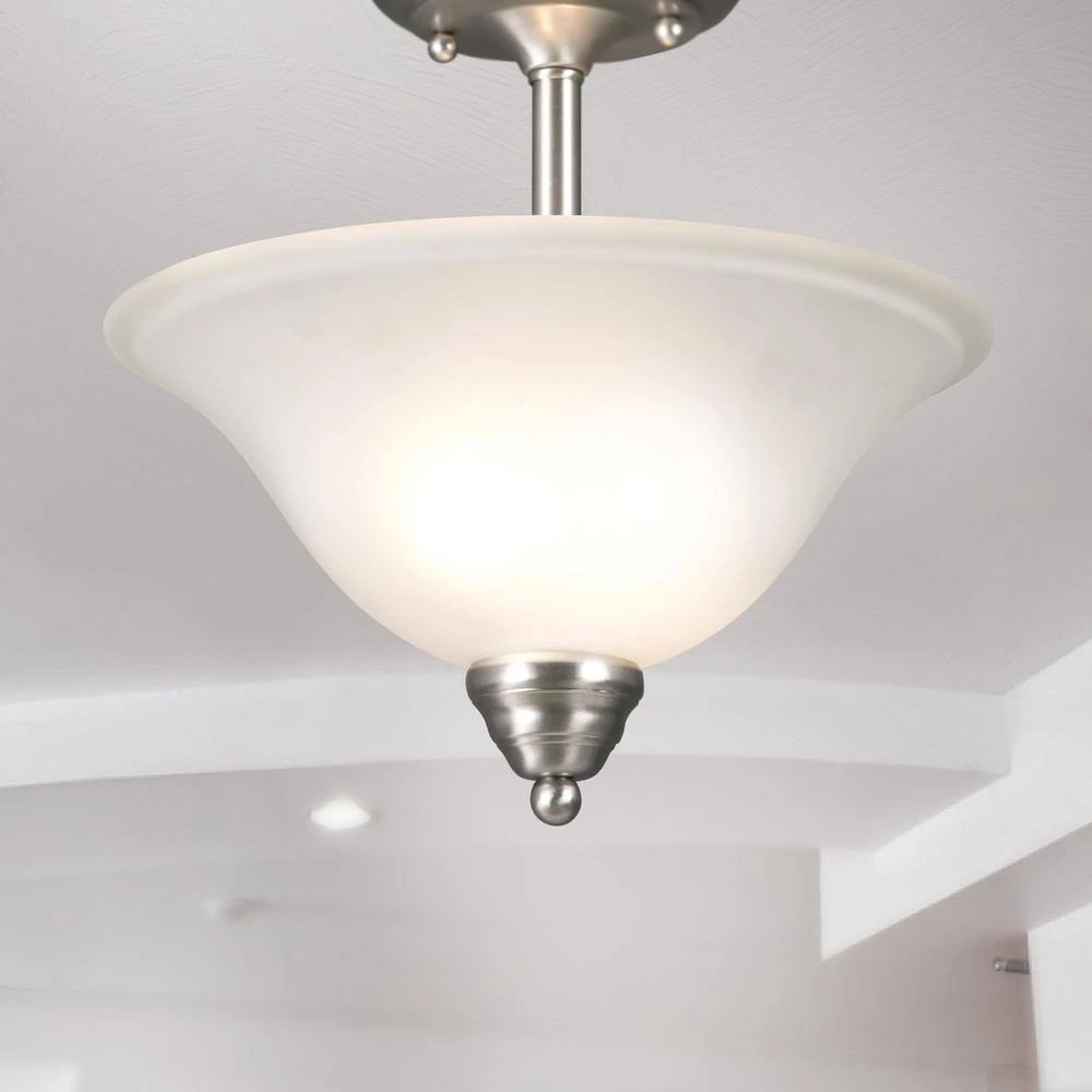 Budget ✔️ 2-Light Pendant in Satin Nickel Finish with White Glass Shade by Yosemite Home Decor ❤️ 7 Budget ✔️ 2-Light Pendant in Satin Nickel Finish with White Glass Shade by Yosemite Home Decor ❤️ - Image 5