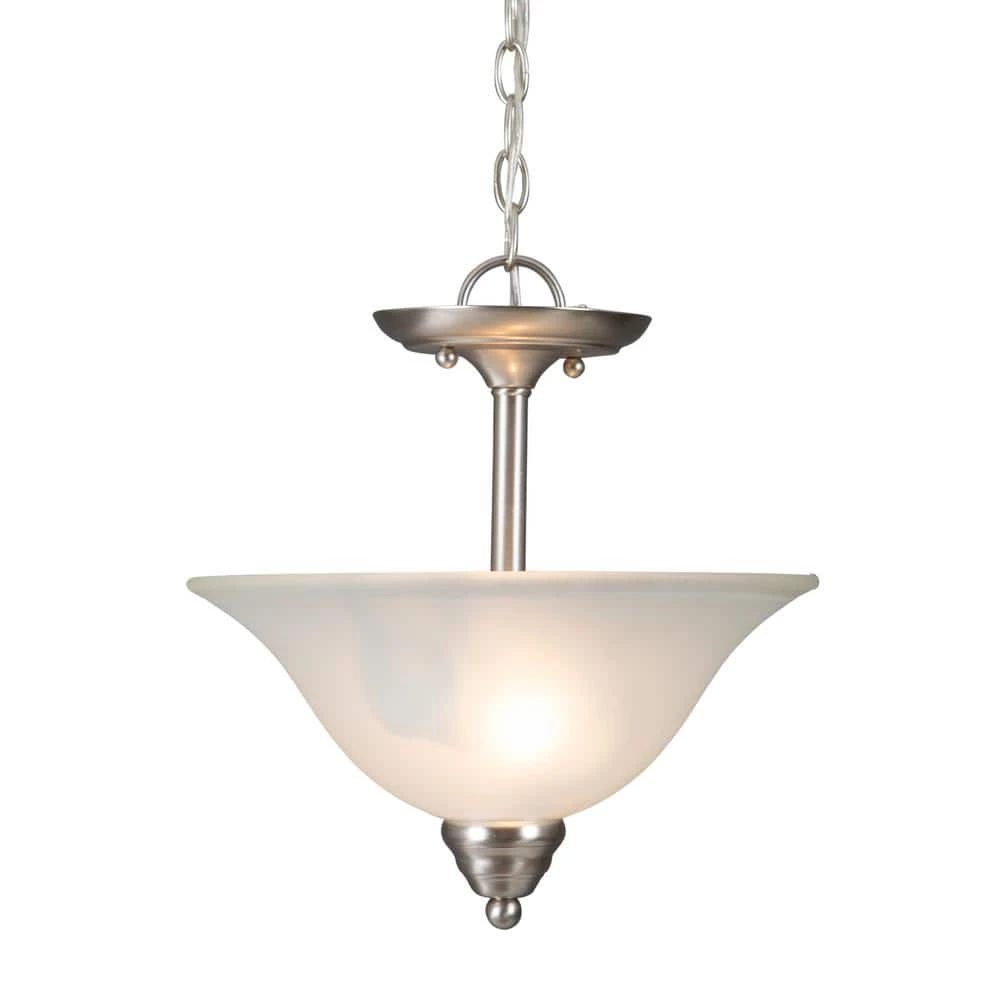 Budget ✔️ 2-Light Pendant in Satin Nickel Finish with White Glass Shade by Yosemite Home Decor ❤️ 3 Budget ✔️ 2-Light Pendant in Satin Nickel Finish with White Glass Shade by Yosemite Home Decor ❤️