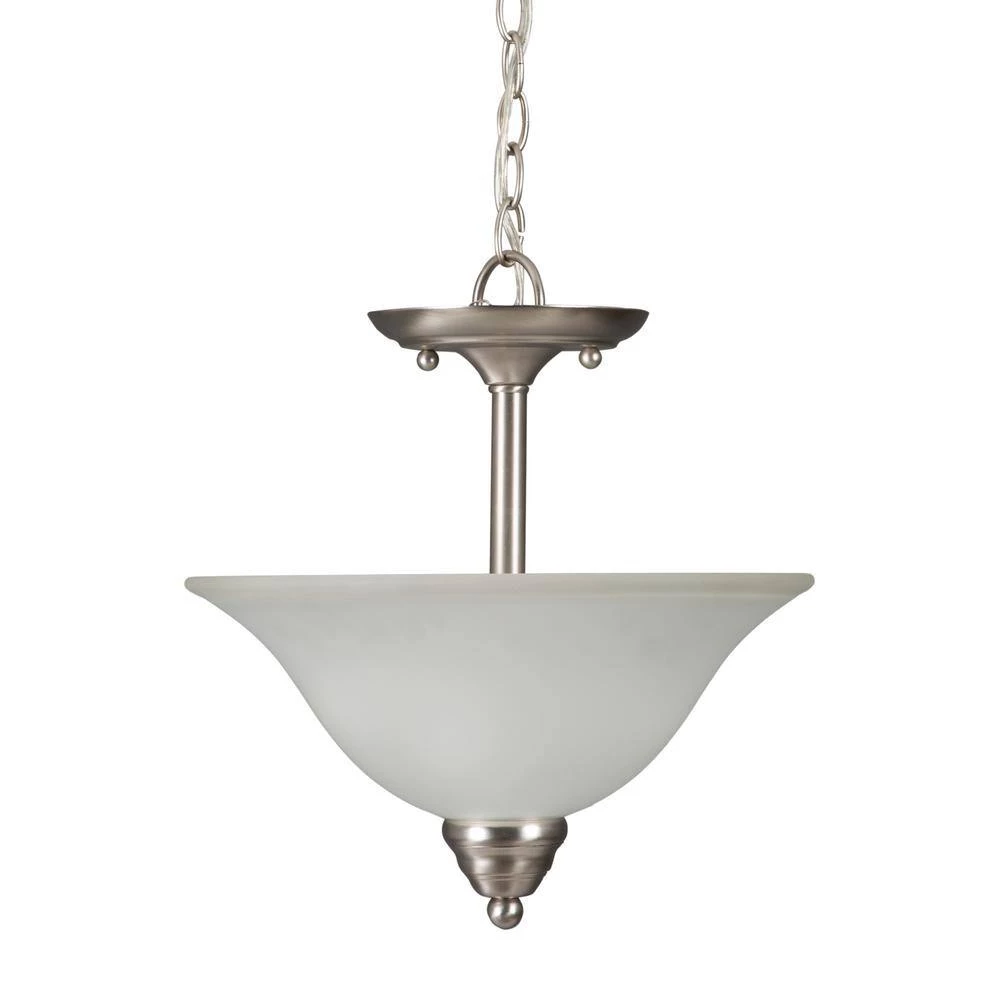 Budget ✔️ 2-Light Pendant in Satin Nickel Finish with White Glass Shade by Yosemite Home Decor ❤️ 4 Budget ✔️ 2-Light Pendant in Satin Nickel Finish with White Glass Shade by Yosemite Home Decor ❤️ - Image 2