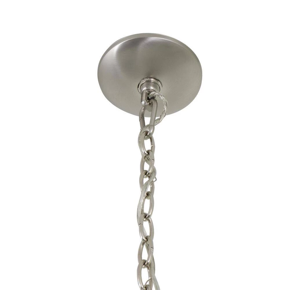 Budget 💯 9-Light Satin Nickel Chandelier with White Glass Shade by Yosemite Home Decor 🌟 4 Budget 💯 9-Light Satin Nickel Chandelier with White Glass Shade by Yosemite Home Decor 🌟 - Image 2