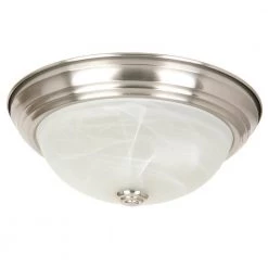 Best deal 👍 Belen 2-Light Satin Nickel Flush Mount with White Marble Glass Shade by Yosemite Home Decor 🌟 -NICOR Sales Store satin nickel yosemite home decor flush mount lights jk101 11sn 1f 1000