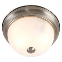 Best deal 👍 Belen 2-Light Satin Nickel Flush Mount with White Marble Glass Shade by Yosemite Home Decor 🌟 -NICOR Sales Store satin nickel yosemite home decor flush mount lights jk101 11sn 4f 1000
