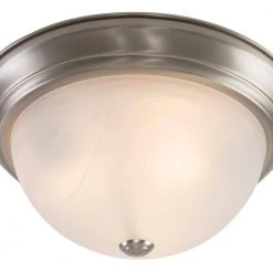 Coupon 😉 3-Light Satin Nickel Flush Mount with White Marble Glass Shade by Yosemite Home Decor 🔔 -NICOR Sales Store satin nickel yosemite home decor flush mount lights jk103 16sn 4f 1000