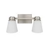 Brand new 🛒 Jordan 2-Light Satin Nickel Vanity Light with Frosted White Glass Shades by Yosemite Home Decor 😉