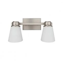 Brand new 🛒 Jordan 2-Light Satin Nickel Vanity Light with Frosted White Glass Shades by Yosemite Home Decor 😉