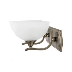 Wholesale 🧨 Glacier Point Collection 2-Light Satin Nickel Bathroom Vanity Light with Ivory Cloud Glass Shade by Yosemite Home Decor 🥰 -NICOR Sales Store satin nickel yosemite home decor vanity lighting 1392sn 44 1000