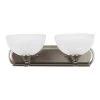Wholesale 🧨 Glacier Point Collection 2-Light Satin Nickel Bathroom Vanity Light with Ivory Cloud Glass Shade by Yosemite Home Decor 🥰 -NICOR Sales Store satin nickel yosemite home decor vanity lighting 1392sn 64 1000