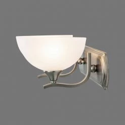 Wholesale 🧨 Glacier Point Collection 2-Light Satin Nickel Bathroom Vanity Light with Ivory Cloud Glass Shade by Yosemite Home Decor 🥰 -NICOR Sales Store satin nickel yosemite home decor vanity lighting 1392sn fa 1000