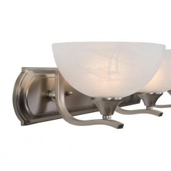 Wholesale 🛒 Glacier Point Collection 3-Light Satin Nickel Bathroom Vanity Light with Ivory Cloud Glass Shade by Yosemite Home Decor 😀 -NICOR Sales Store satin nickel yosemite home decor vanity lighting 1393sn 1f 1000