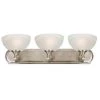Wholesale 🛒 Glacier Point Collection 3-Light Satin Nickel Bathroom Vanity Light with Ivory Cloud Glass Shade by Yosemite Home Decor 😀