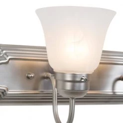 Cheap 🔥 Vanity Lighting Family 2-Light Satin Nickel Frame Bathroom Vanity Light with Alabaster Shade by Yosemite Home Decor ✔️ -NICOR Sales Store satin nickel yosemite home decor vanity lighting 4992 2sn 4f 1000