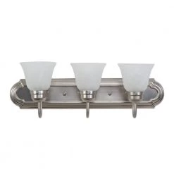 Hot Sale 💯 Vanity Lighting Family 3-Light Satin Nickel Frame Bathroom Vanity Light with Alabaster Glass Shade by Yosemite Home Decor 😀 -NICOR Sales Store satin nickel yosemite home decor vanity lighting 4993 3sn c3 1000