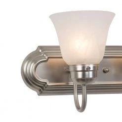 Buy 😉 Vanity Lighting Family 4-Light Satin Nickel Frame Bathroom Vanity Light with Alabaster Glass Shade by Yosemite Home Decor 🧨 -NICOR Sales Store satin nickel yosemite home decor vanity lighting 4994 4sn 1f 1000