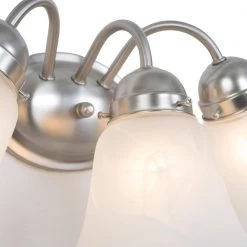 Cheap 🥰 Vanity Lighting Series 3-Light Satin Nickel Bathroom Vanity Light with White Marble Glass Shade by Yosemite Home Decor 💯 -NICOR Sales Store satin nickel yosemite home decor vanity lighting jh053 3sn 1f 1000