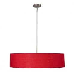 Hot Sale 🔔 Lyell Forks Family 5-Light Satin Steel Pendant with Chili Pepper Red Fabric Shade by Yosemite Home Decor 👍 -NICOR Sales Store satin steel yosemite home decor chandeliers sh3007 5p cprs 1f 1000
