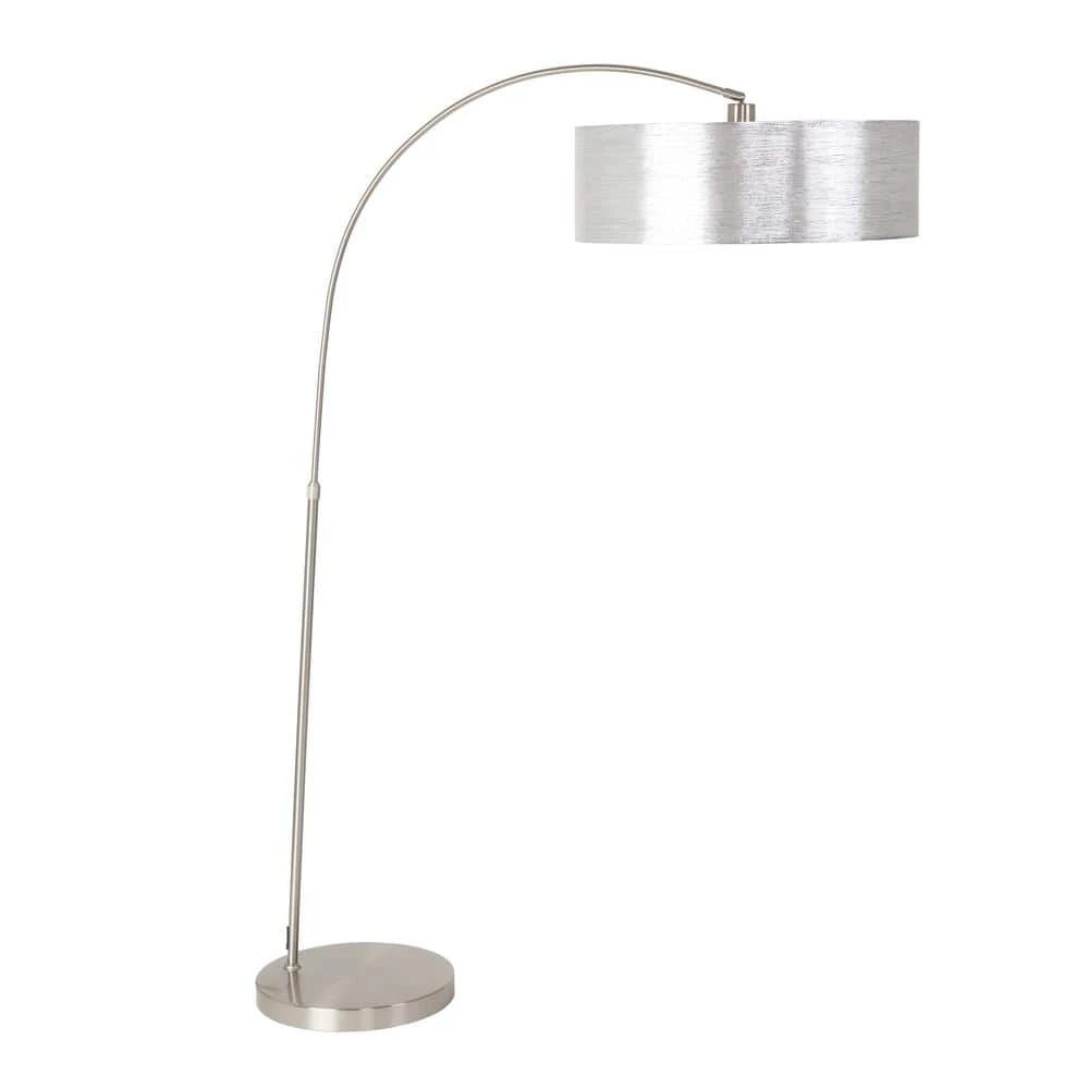 Cheap ๐ 67 in. Arc Floor Lamp in Satin Steel with Starlight Weave Shade by Yosemite Home Decor โ๏ธ 2 Cheap ๐ 67 in. Arc Floor Lamp in Satin Steel with Starlight Weave Shade by Yosemite Home Decor โ๏ธ