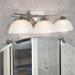 Best reviews of 💯 Alta Peak 3-Light Satin Steel Bathroom Vanity Light with White Glass Shade by Yosemite Home Decor ⭐ -NICOR Sales Store satin steel yosemite home decor vanity lighting 107 3v awss 31 1000