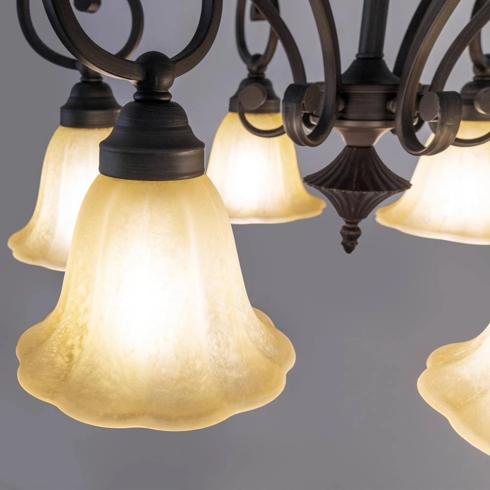 Promo ✨ Florence Collection 6-Light Sierra Slate Chandelier with Champagne Glass Shade by Yosemite Home Decor ⌛ 6 Promo ✨ Florence Collection 6-Light Sierra Slate Chandelier with Champagne Glass Shade by Yosemite Home Decor ⌛ - Image 5