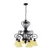 Promo ✨ Florence Collection 6-Light Sierra Slate Chandelier with Champagne Glass Shade by Yosemite Home Decor ⌛