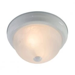 Discount 🧨 Lighting Series 11 in. 2-Light Stainless Steel White Flush Mount by Yosemite Home Decor 🤩