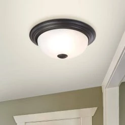 Deals 👏 Flush Mount Lighting Series 1-Light Venetian Bronze Flush Mount with White Alabaster Glass Shade by Yosemite Home Decor 😍 -NICOR Sales Store venetian bronze yosemite home decor flush mount lights jk100 10vb 44 1000