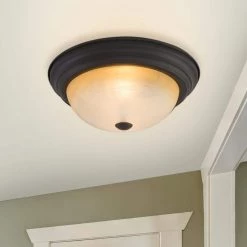 Discount 🔔 Belen 2-Light Venetian Bronze Flush Mount with Amber Glass Shade by Yosemite Home Decor 🔔 -NICOR Sales Store venetian bronze yosemite home decor flush mount lights jk102 13vb 1f 1000