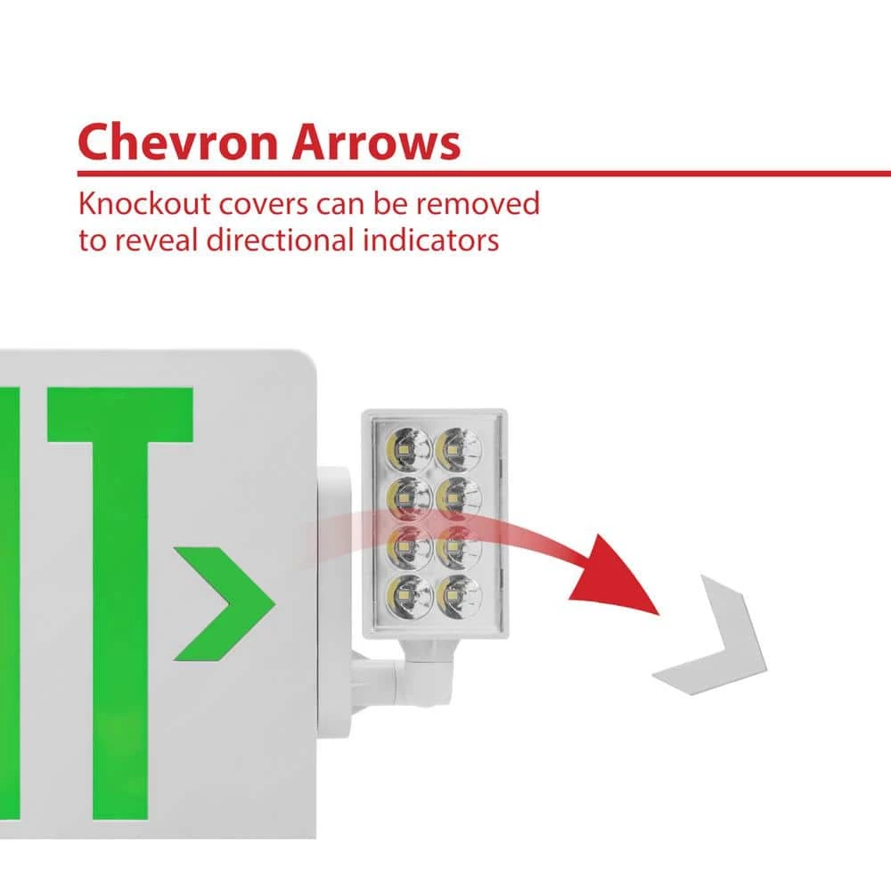 Outlet 🌟 ECL2 Series Slim LED Emergency Exit Sign Combo, Green Lettering by NICOR 😍 7 Outlet 🌟 ECL2 Series Slim LED Emergency Exit Sign Combo, Green Lettering by NICOR 😍 - Image 5