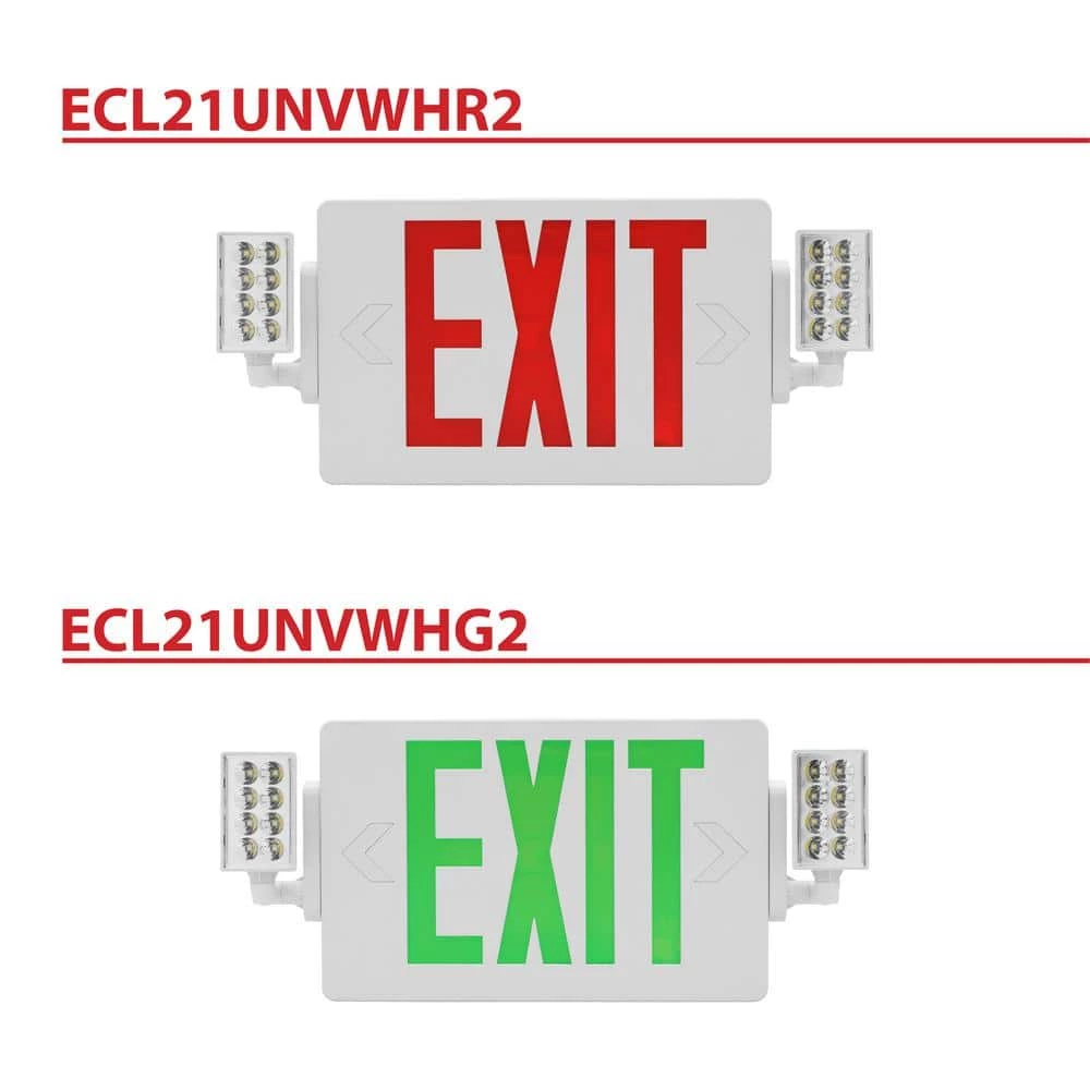 Outlet 🌟 ECL2 Series Slim LED Emergency Exit Sign Combo, Green Lettering by NICOR 😍 10 Outlet 🌟 ECL2 Series Slim LED Emergency Exit Sign Combo, Green Lettering by NICOR 😍 - Image 8