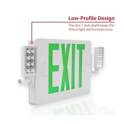 Outlet 🌟 ECL2 Series Slim LED Emergency Exit Sign Combo, Green Lettering by NICOR 😍 15 Outlet 🌟 ECL2 Series Slim LED Emergency Exit Sign Combo, Green Lettering by NICOR 😍 -NICOR Sales Store white green lettering nicor emergency exit lights ecl21unvwhg2 e1 1000