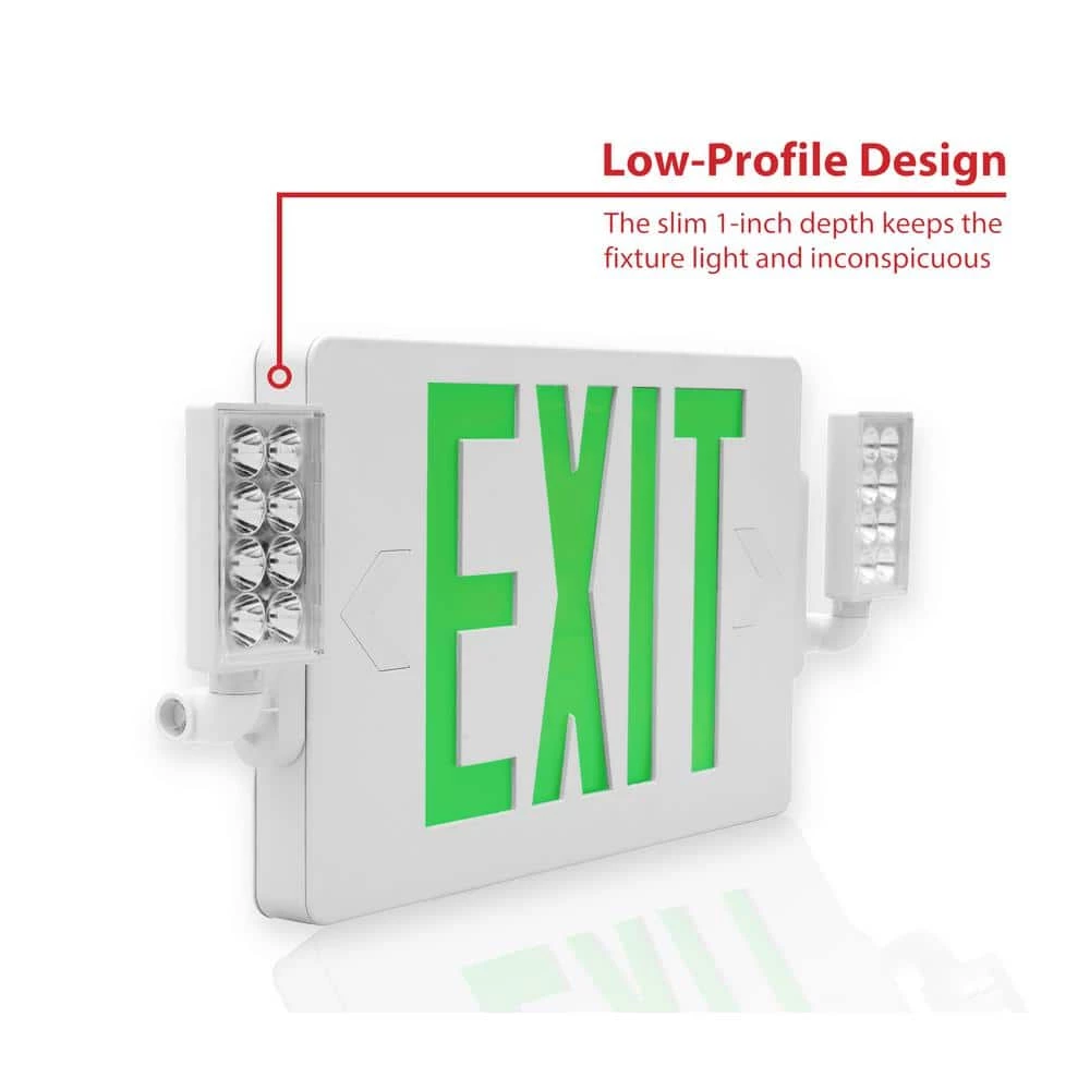 Outlet 🌟 ECL2 Series Slim LED Emergency Exit Sign Combo, Green Lettering by NICOR 😍 4 Outlet 🌟 ECL2 Series Slim LED Emergency Exit Sign Combo, Green Lettering by NICOR 😍 - Image 2